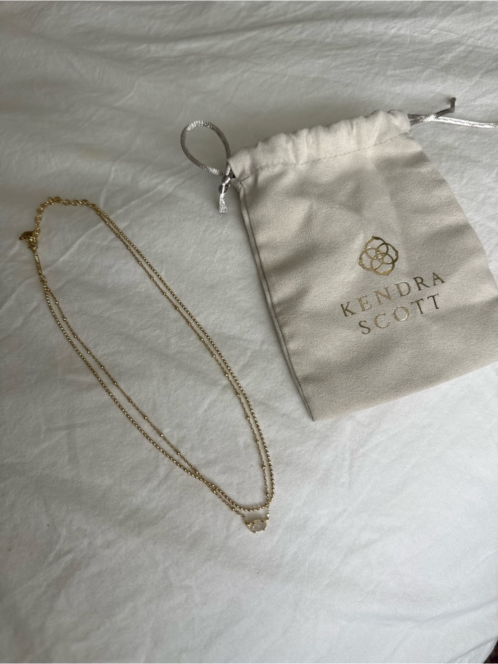 Kendra Scott Gold Double-Layer Heart Necklace